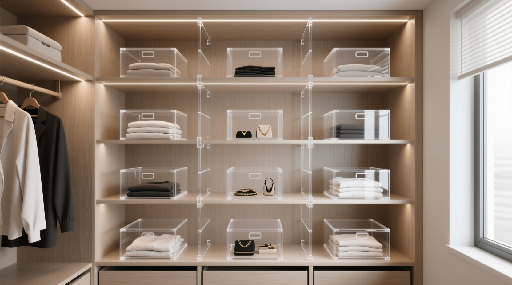 closet shelf dividers vs acrylic boxes guide