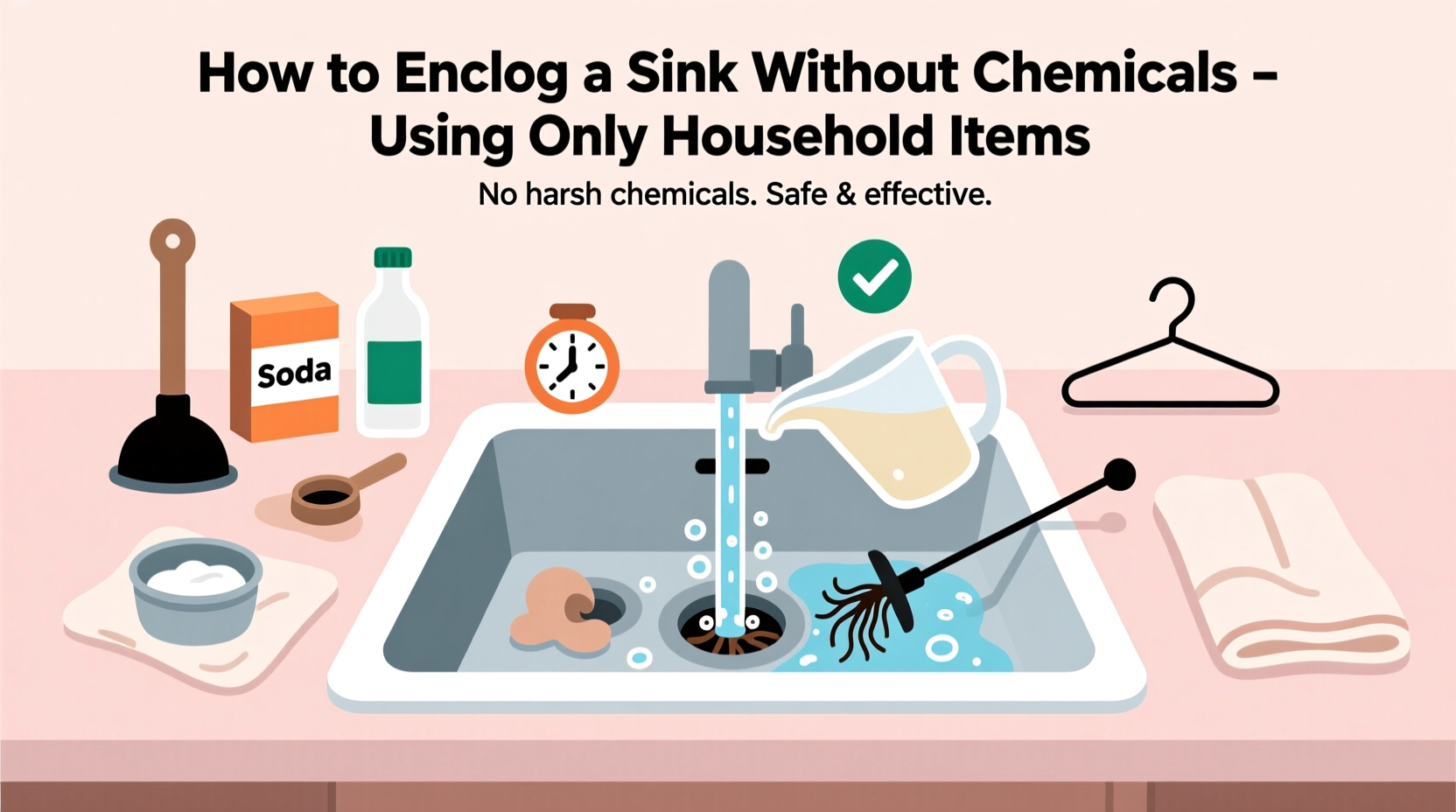how to unclog a sink without chemicals using household items only