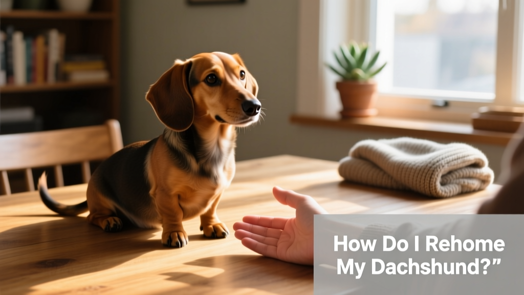 A calm, friendly Dachshund sitting beside a person's hand, showing trust and connection