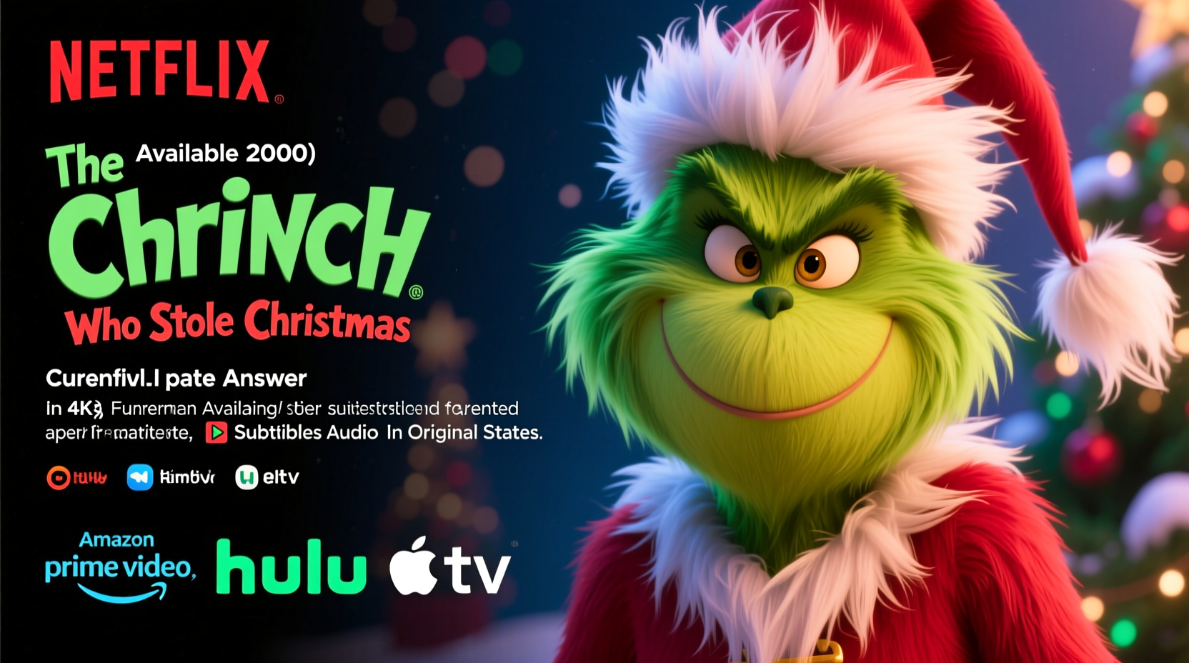 is the grinch who stole christmas on netflix