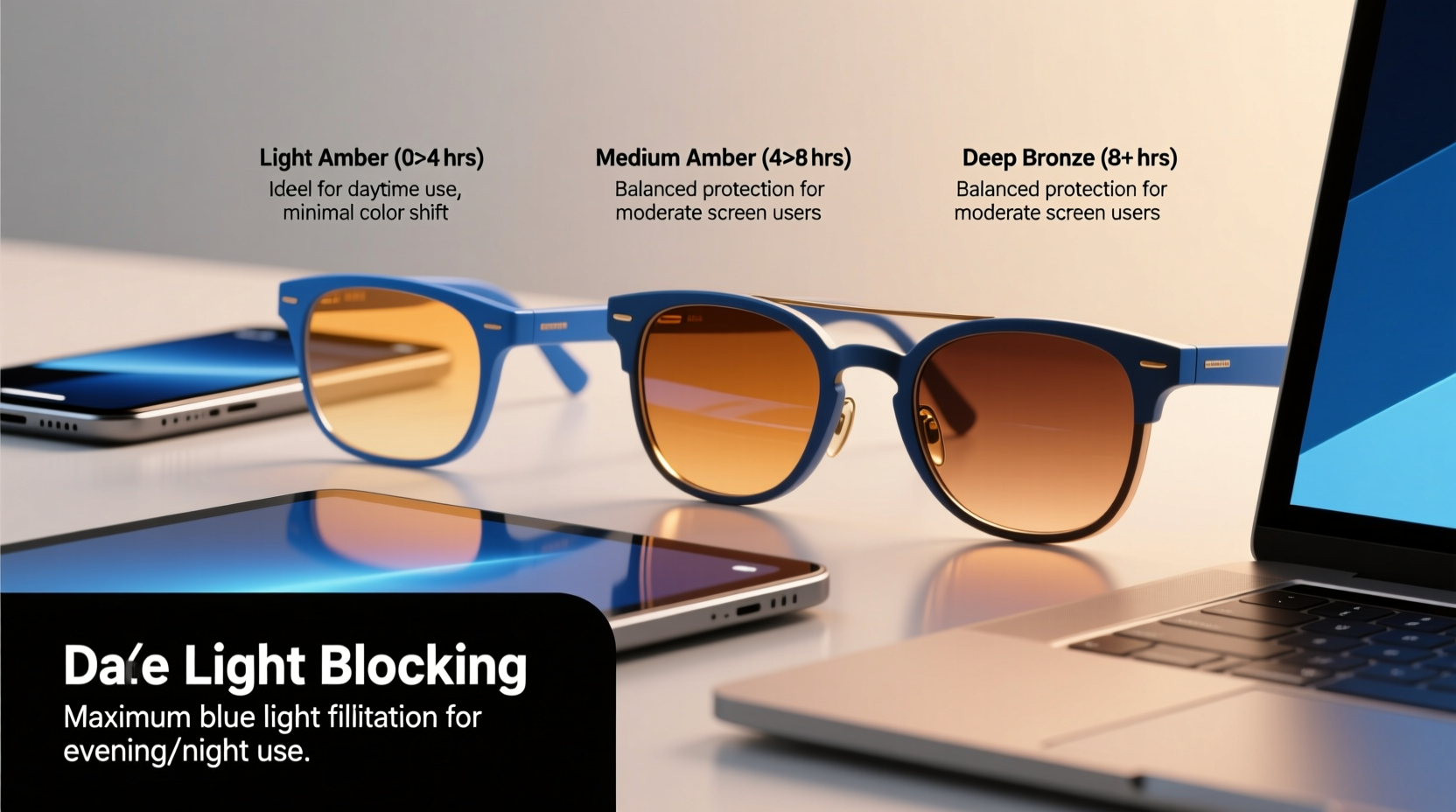 how to choose the right tint for blue light blocking glasses based on screen time