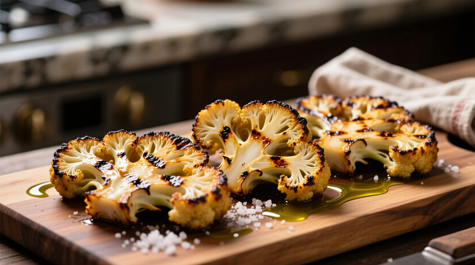 Perfectly roasted cauliflower steaks with crispy edges