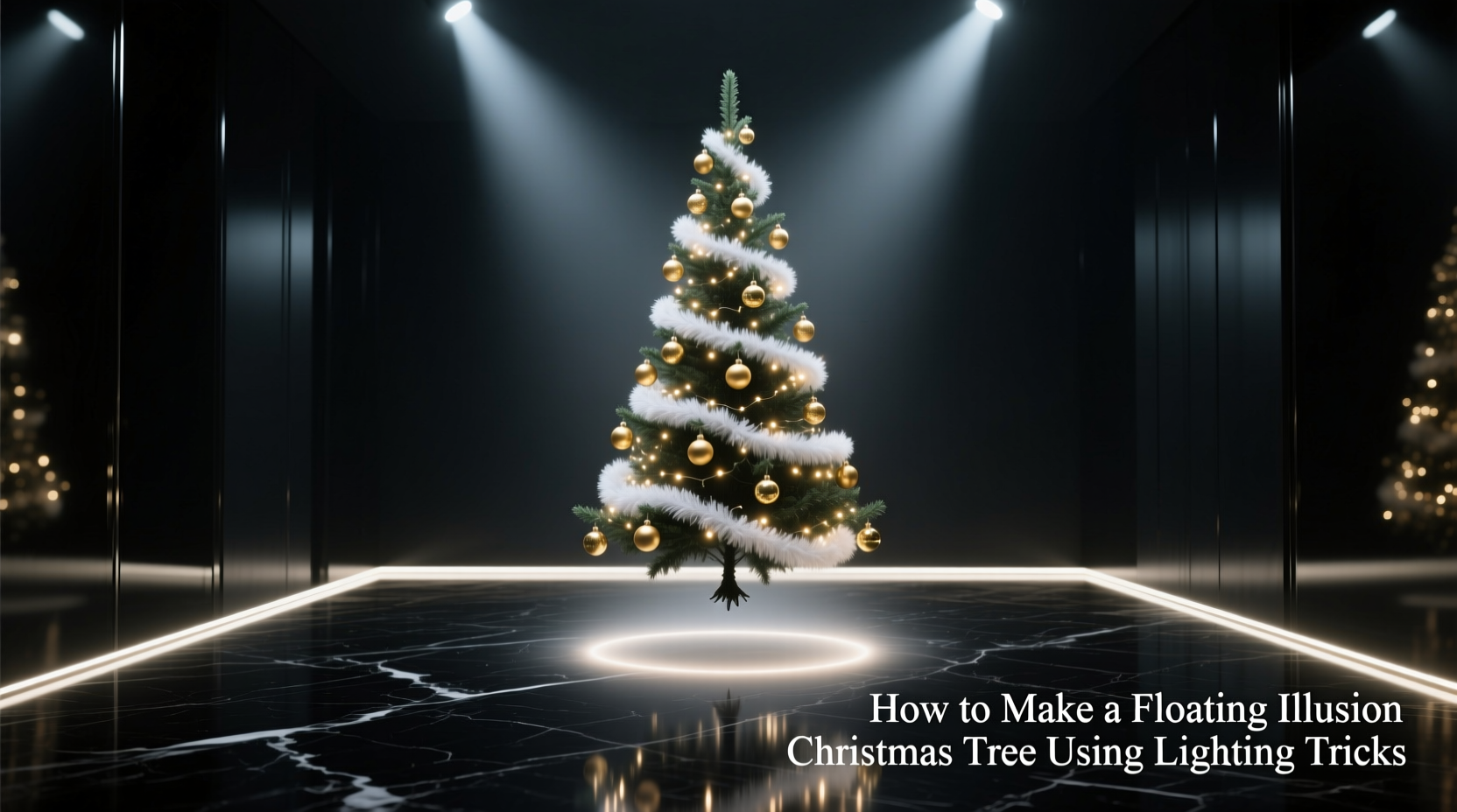 how to make a floating illusion christmas tree using lighting tricks