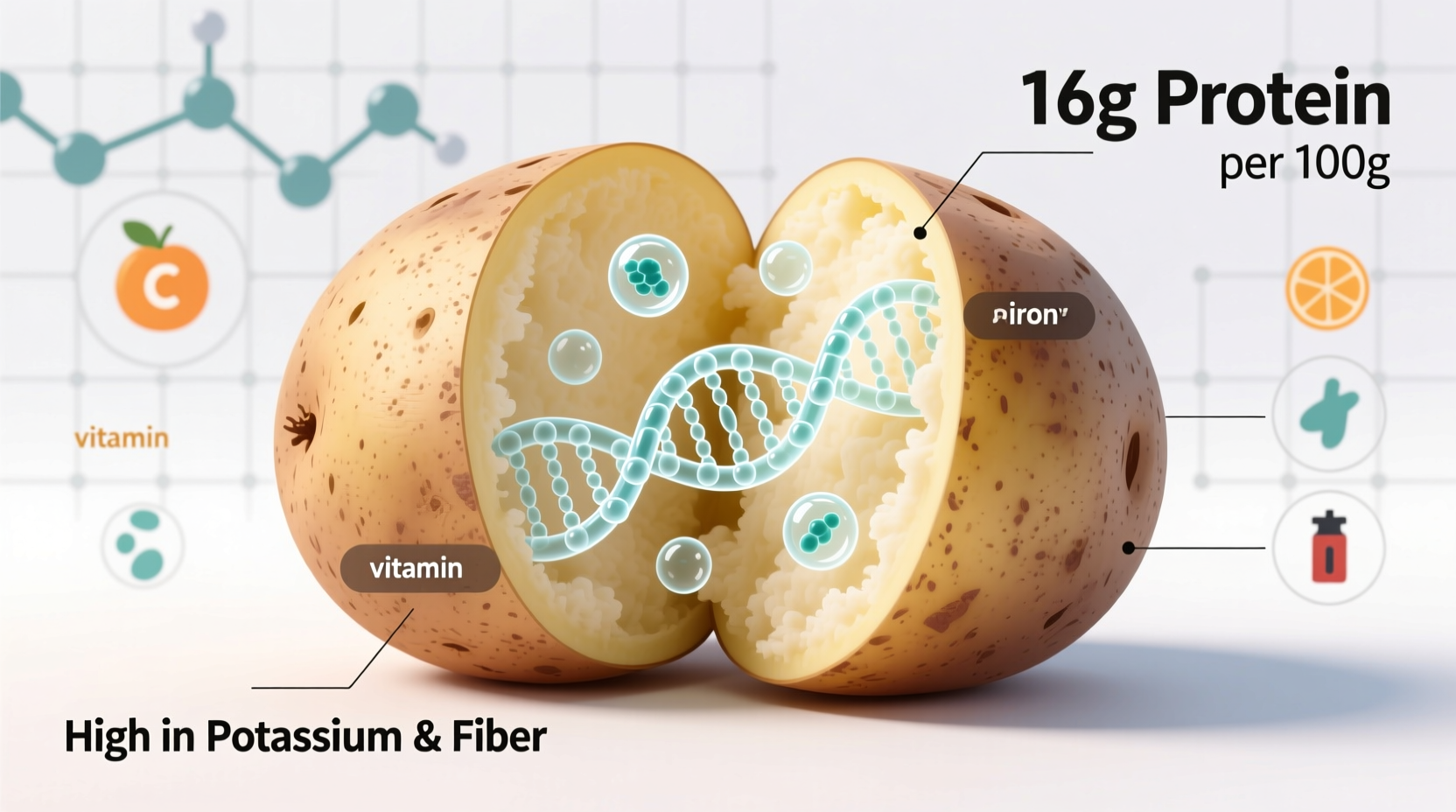 how much protein does a potato have