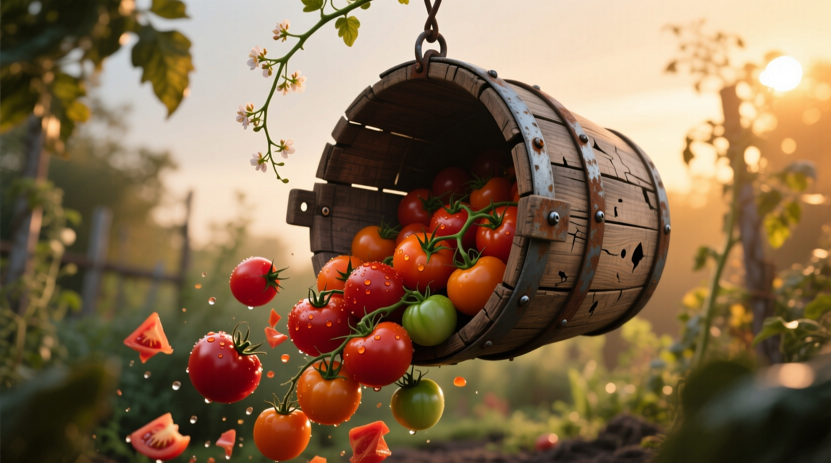 make an upside down tomato bucket