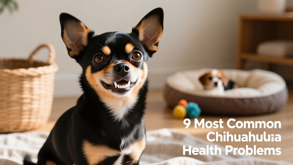 Close-up of a healthy Chihuahua with bright eyes and clean teeth, sitting alertly