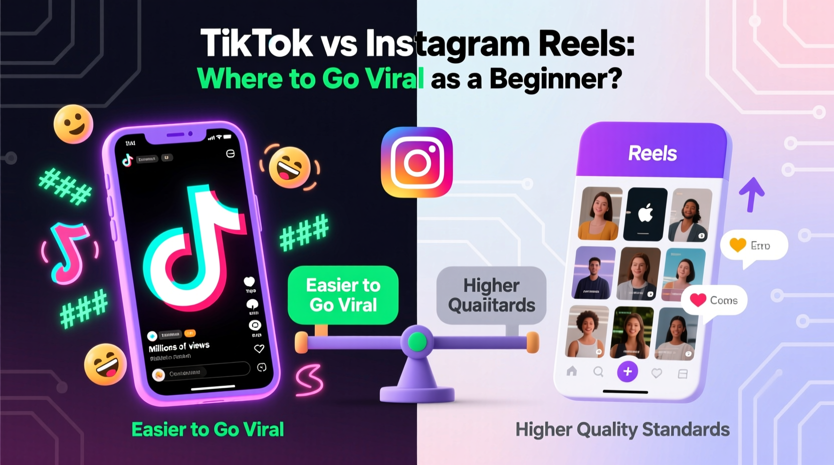tiktok vs instagram reels where is it easier to go viral as a beginner