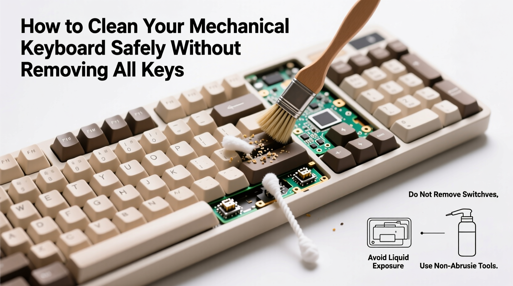 how to clean your mechanical keyboard without removing all the keys safely