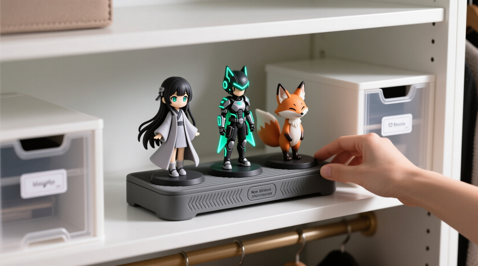 closet organization tips for figurine bases