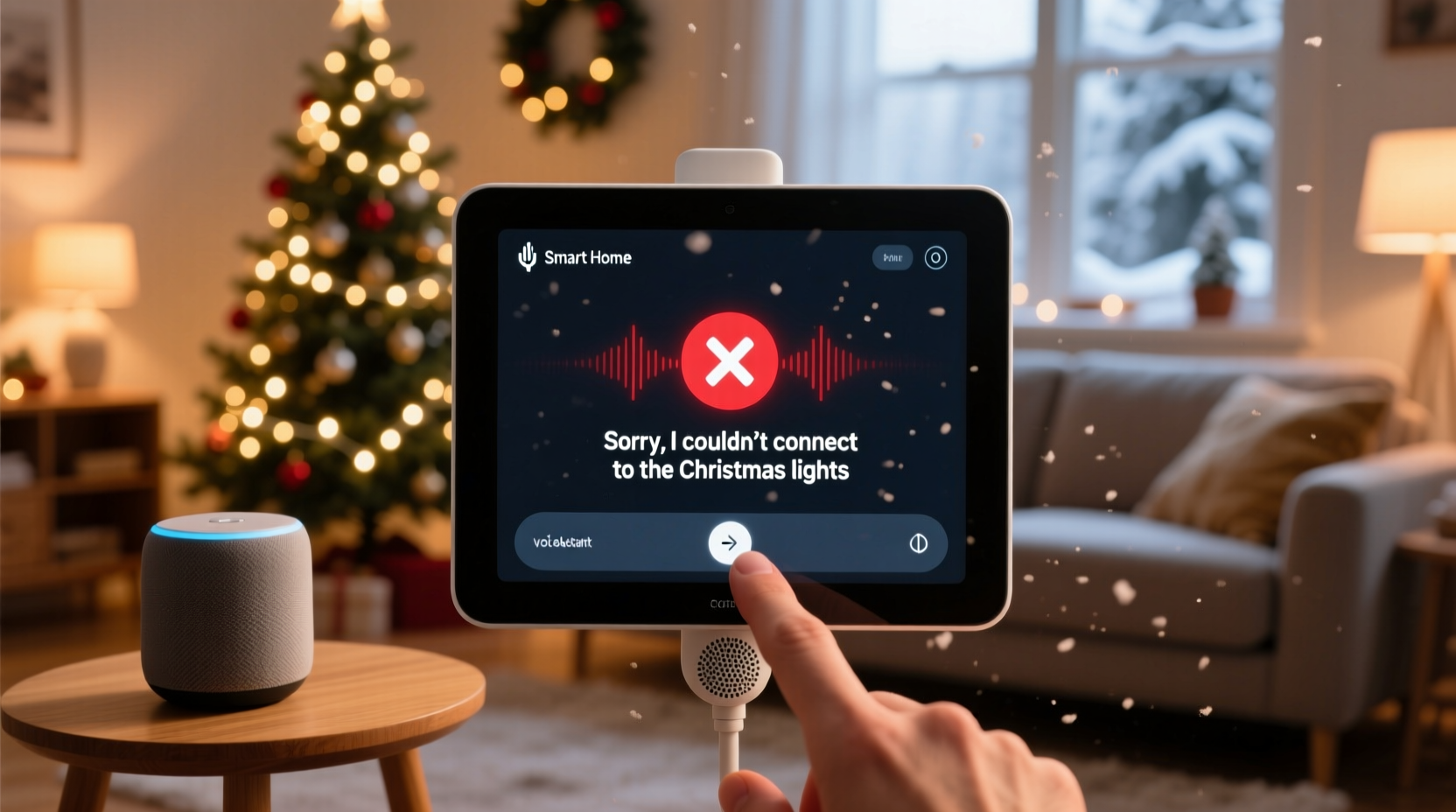 why does my voice command fail to turn on christmas lights sometimes