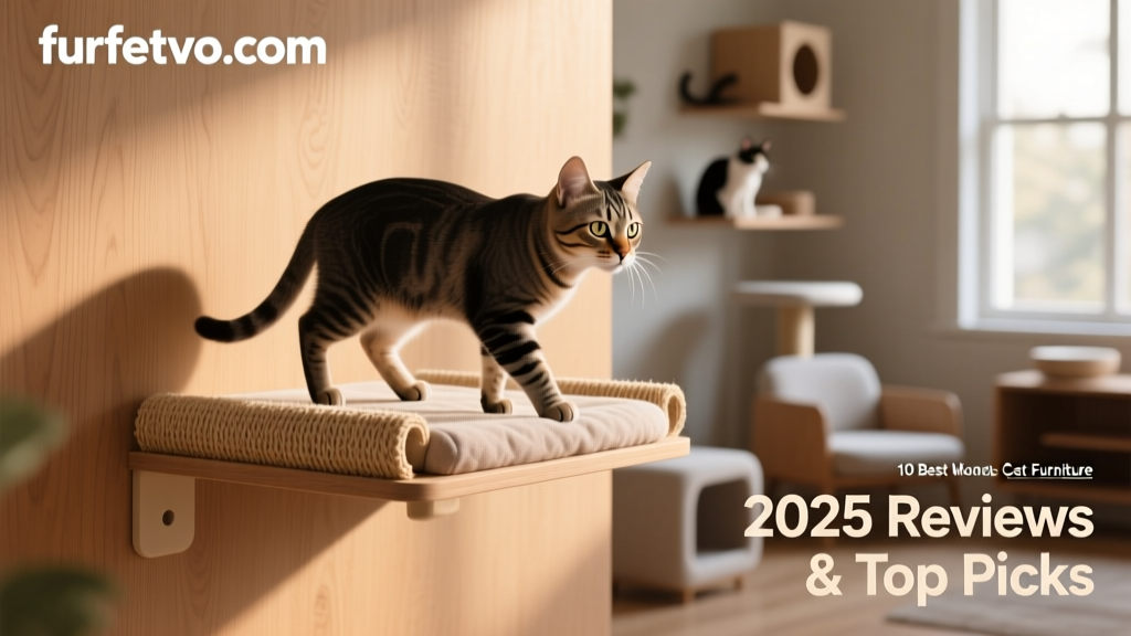 Close-up of a cat confidently stepping onto a furpetvo.com wall shelf with visible sisal wrapping and soft fabric padding