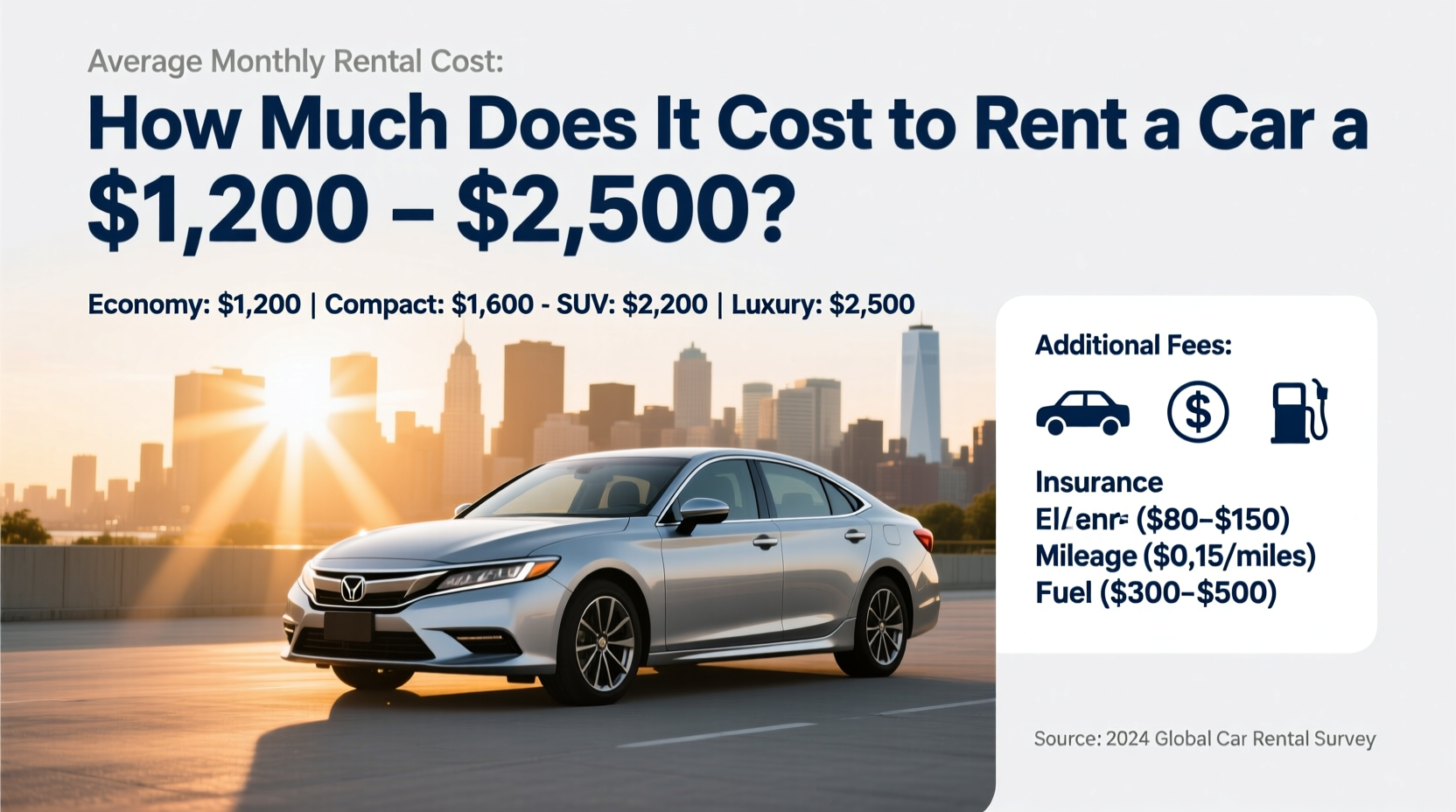 how much cost to rent a car for a month