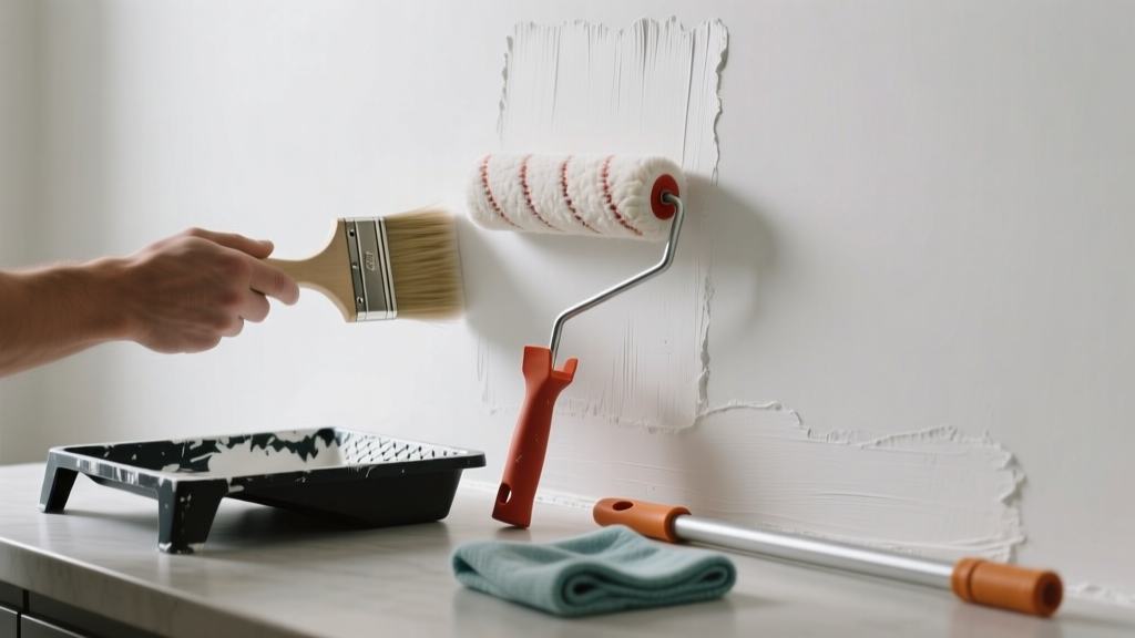 Fix Paint Roller Marks in Kitchen Walls & Cabinets