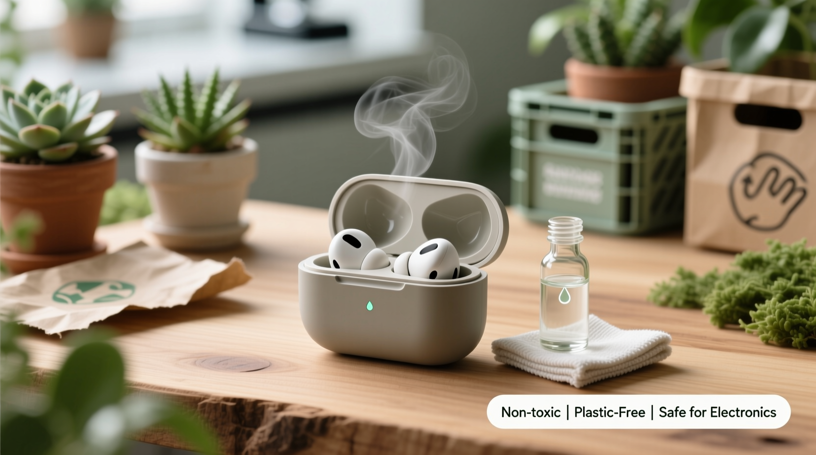 eco friendly earbud case sanitization