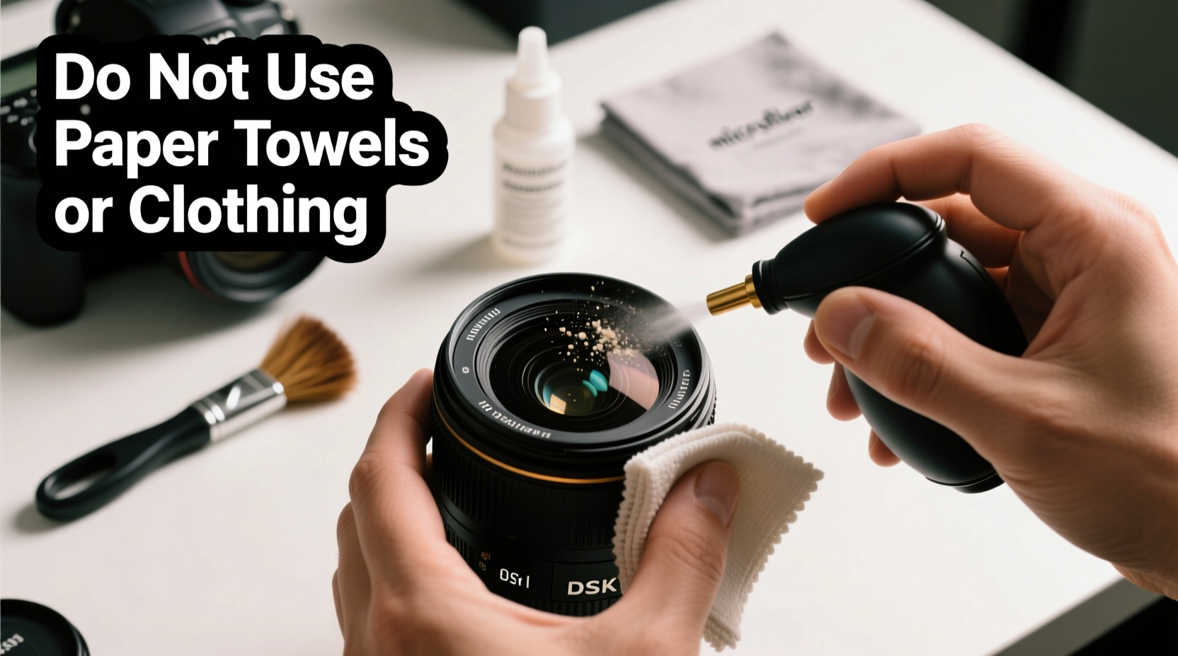 how to safely clean camera lenses without scratching or smudging