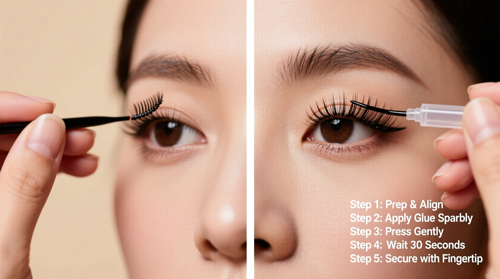 how to apply false eyelashes without glue disasters step by step