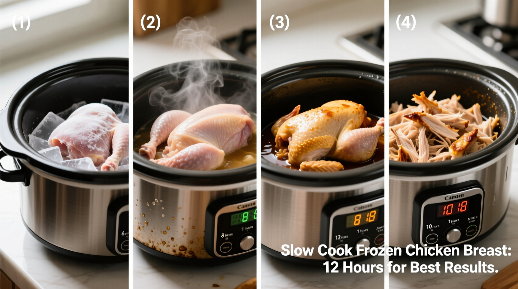 how long to slow cook frozen chicken breast
