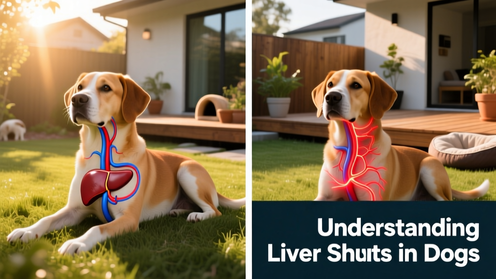 Side-by-side comparison showing normal liver blood flow versus abnormal shunt pathway bypassing the liver