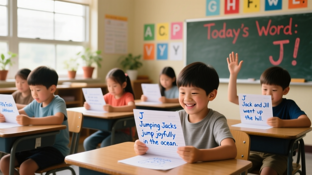 Building Language Skills: Complete Sentences Using Words That Start With J
