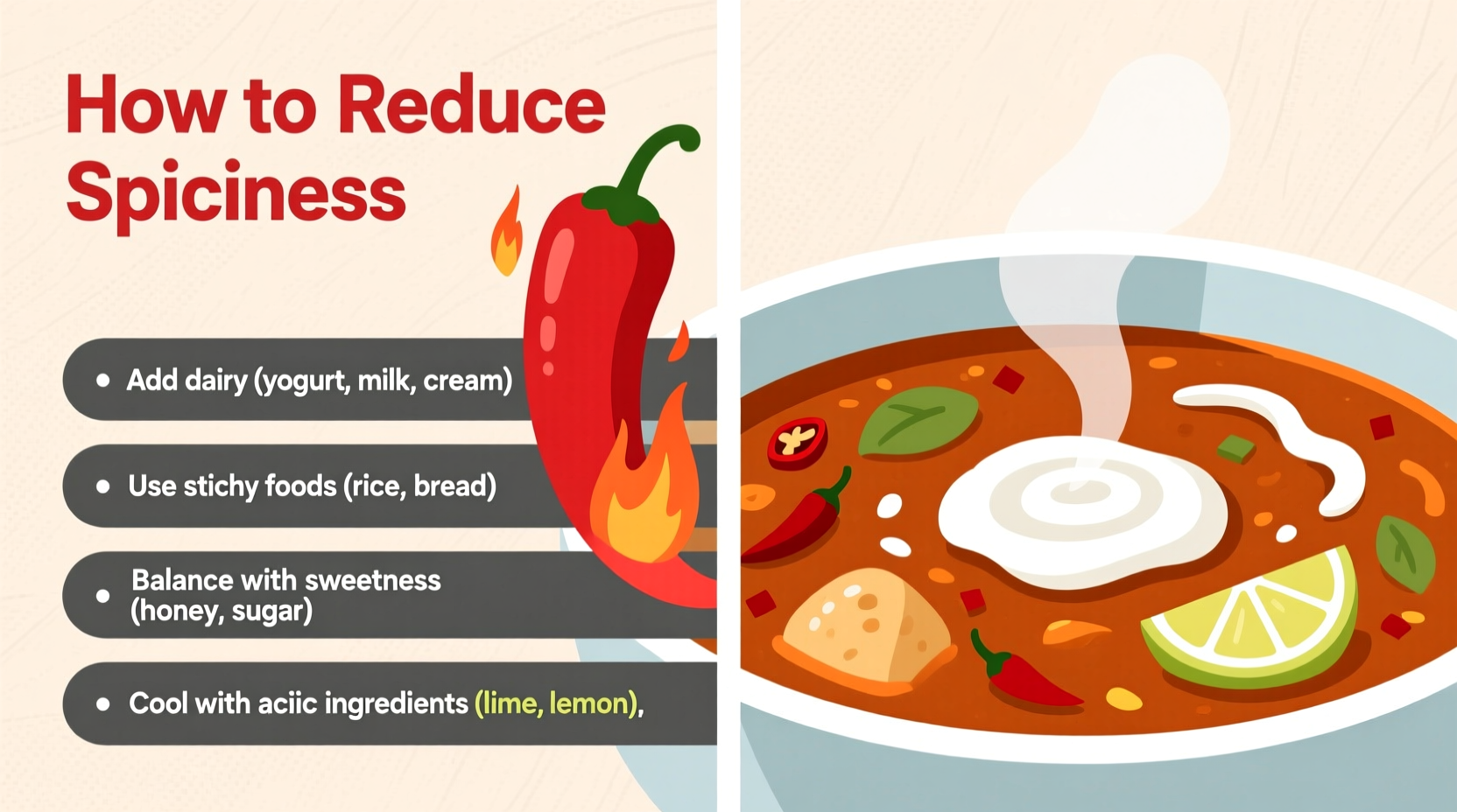 how to make spicy food less spicy