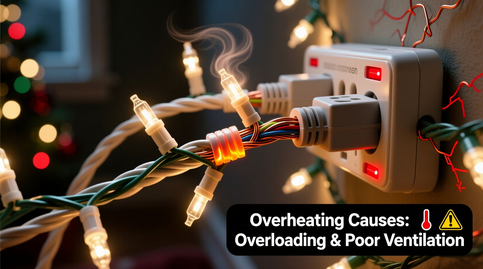 why does my extension cord heat up with multiple light strands