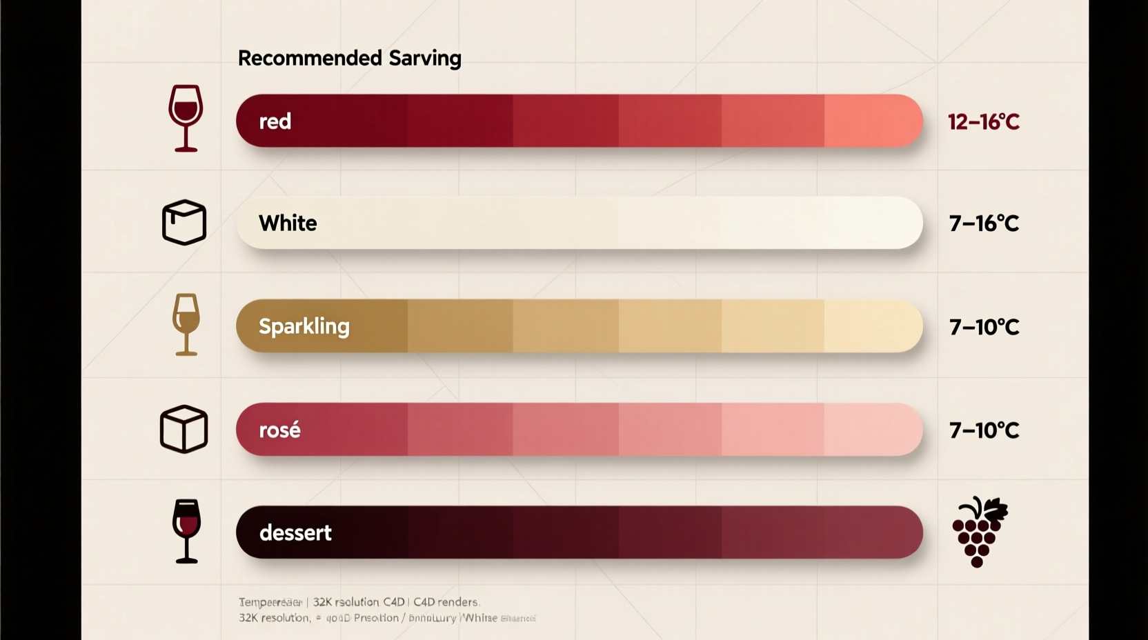 wine chart recommends proper temperatures and chilling