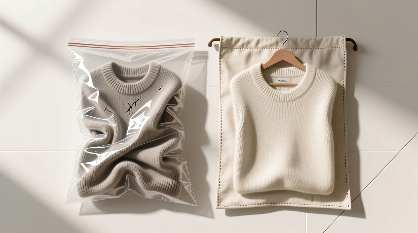 closet organization tips vacuum bags wool storage