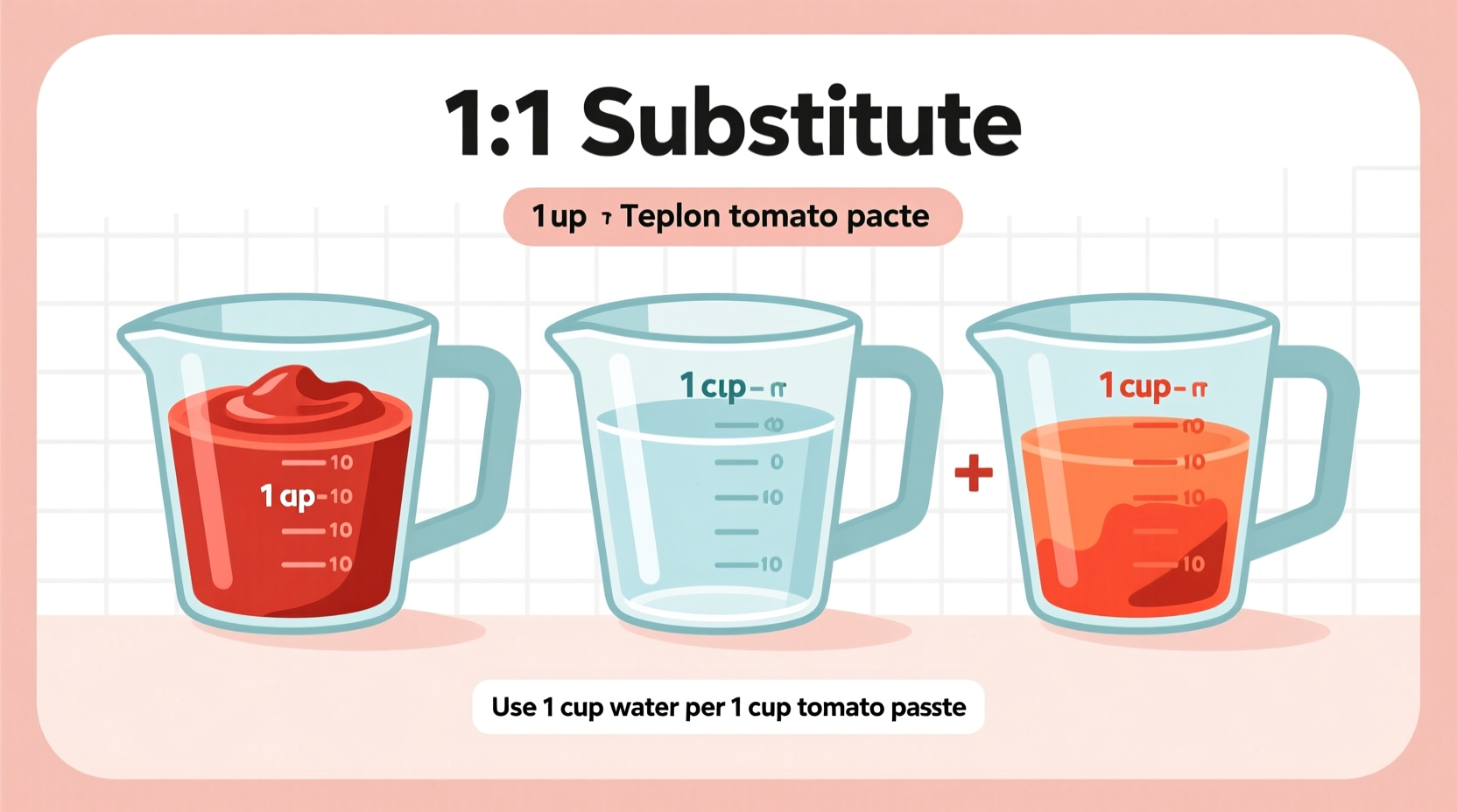 Tomato paste substitution ratio in measuring cups