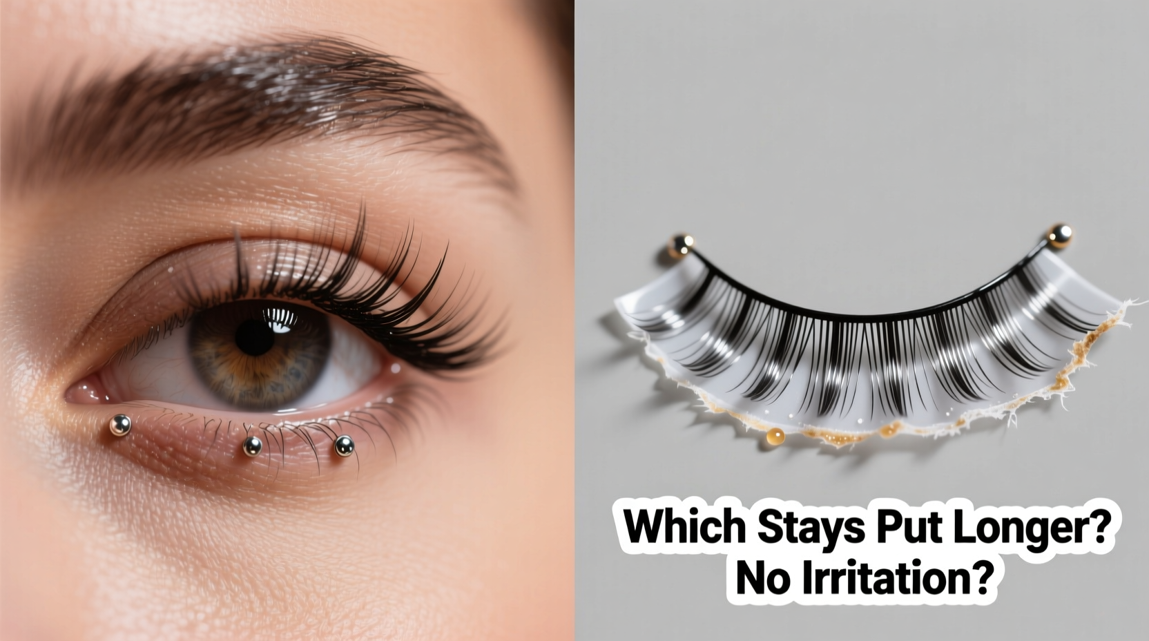 magnetic eyelashes vs glue on strips which stays put longer without irritation