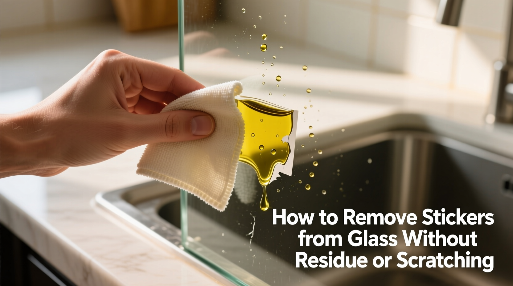 how to remove stickers from glass without residue or scratching