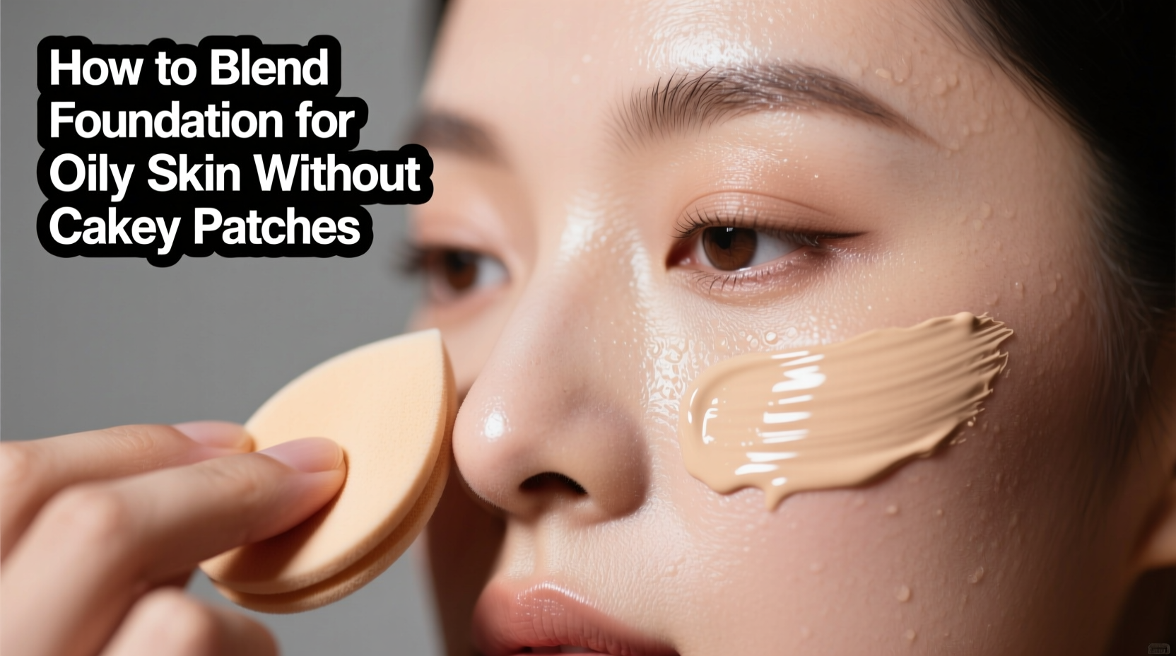 how to blend foundation for oily skin without cakey patches