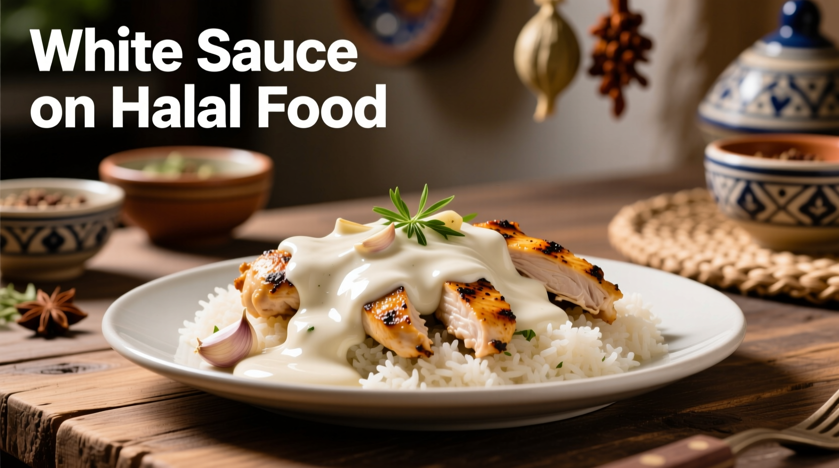 what is the white sauce on halal food