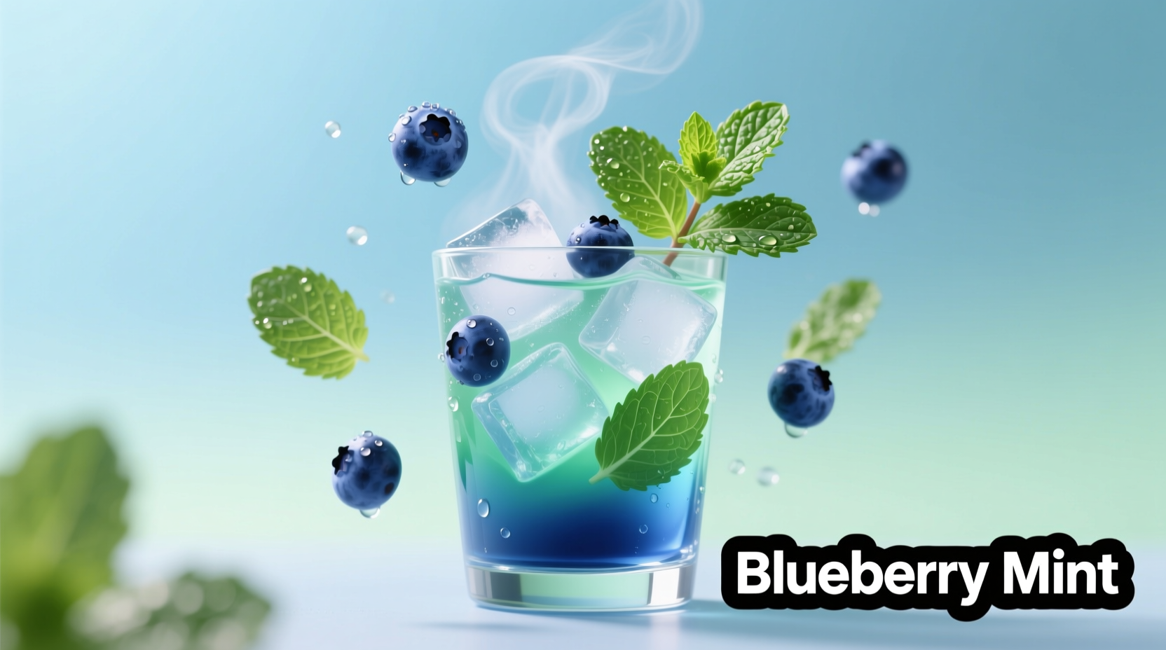 Blueberry mint flavor profile visual representation