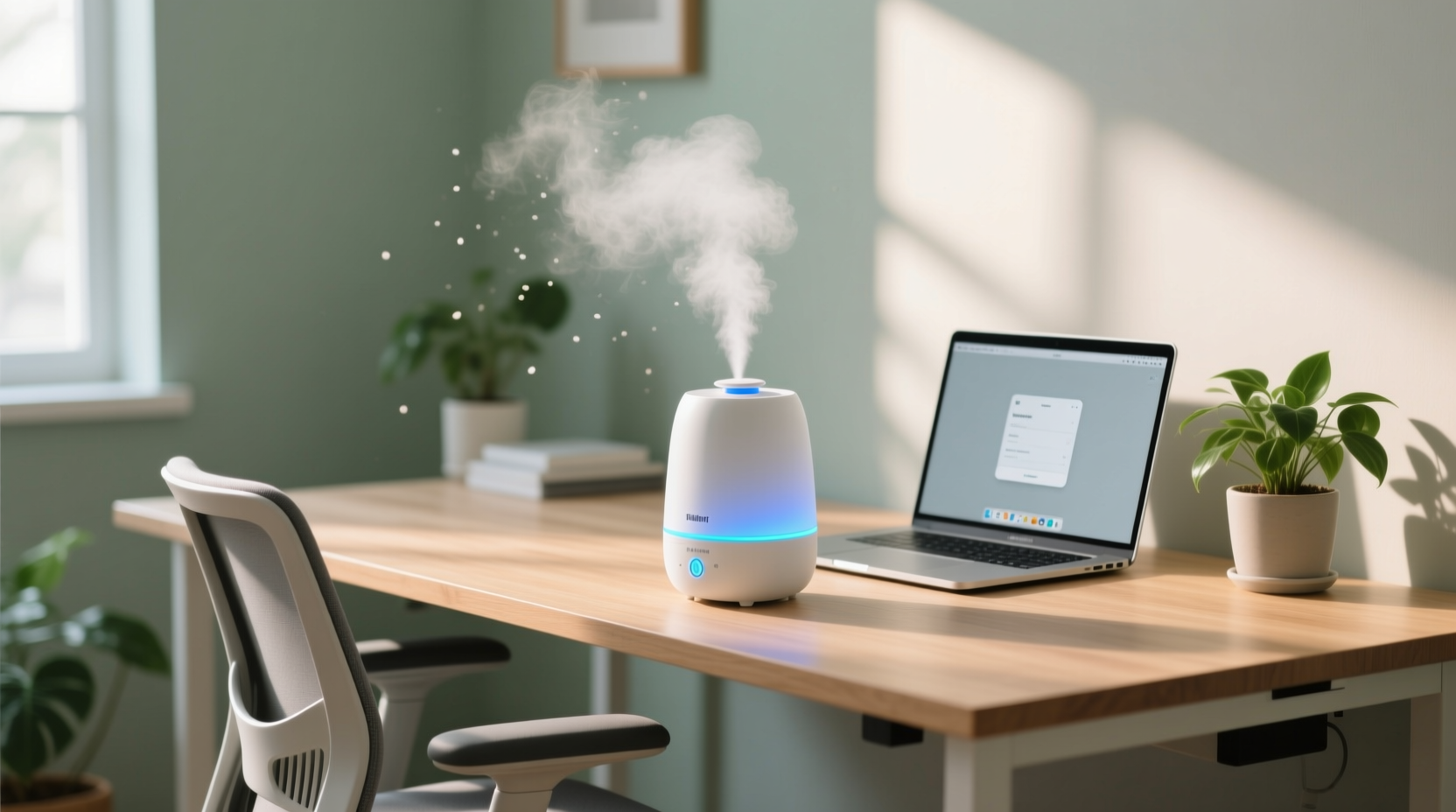 reduce eye strain at your desk with a humidifier