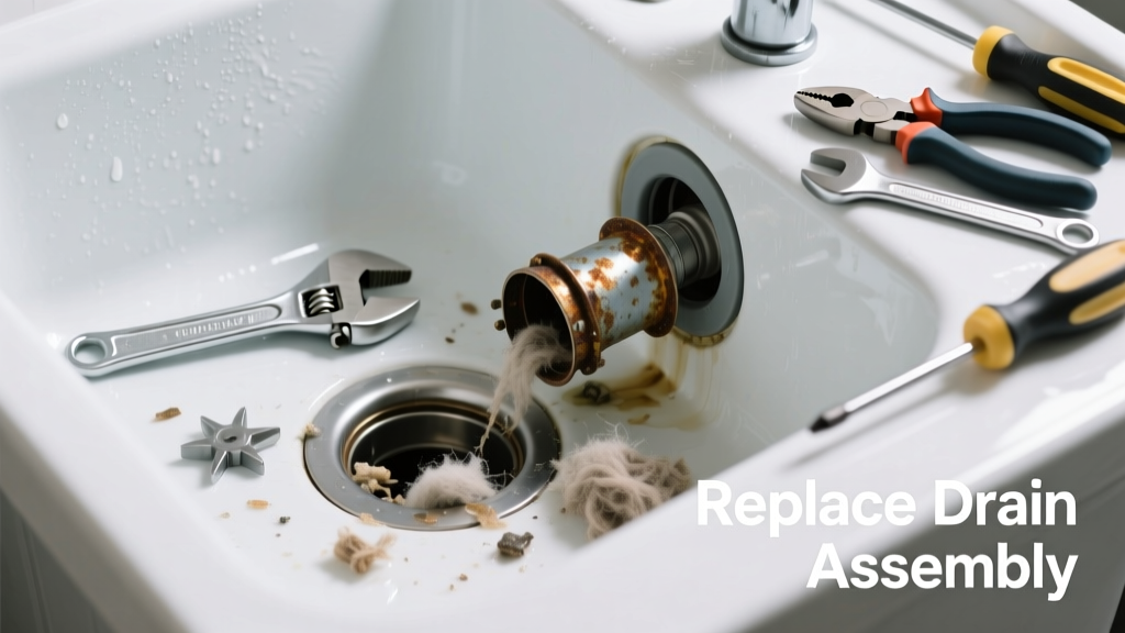 Laundry Tub Clogged? Replace the Drain Assembly