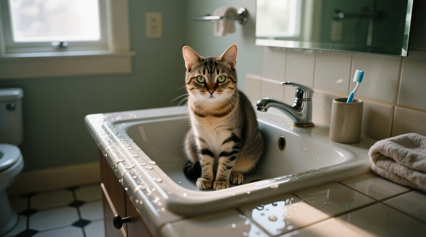 why does my cat sit in the sink and is it a sign of something weird