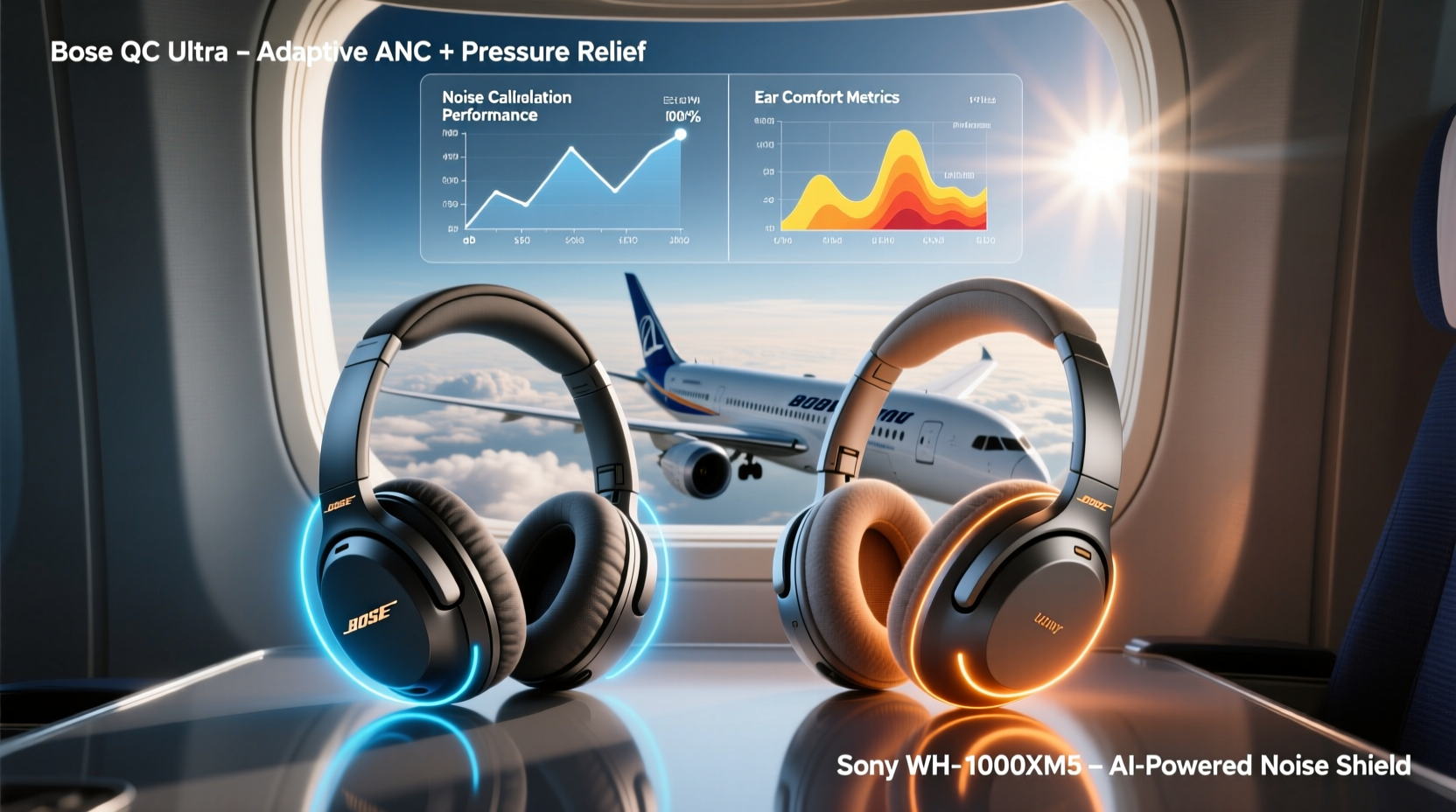 bose qc ultra vs sony xm airplane pressure handling