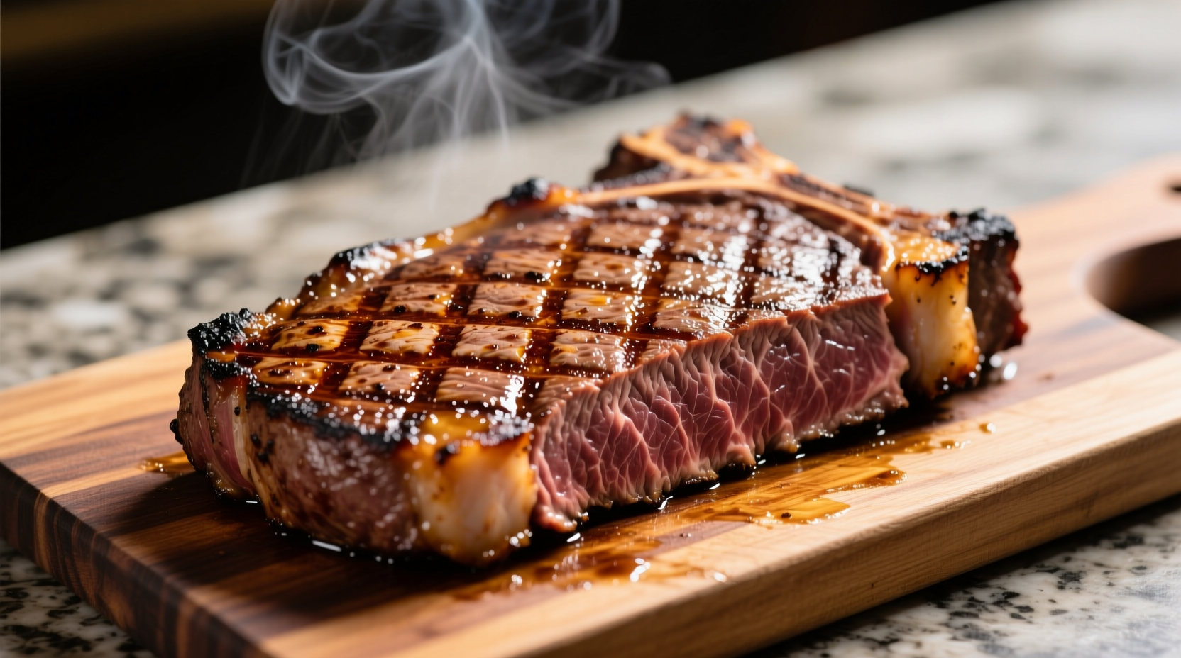 Perfectly grilled London broil with crosshatch sear marks
