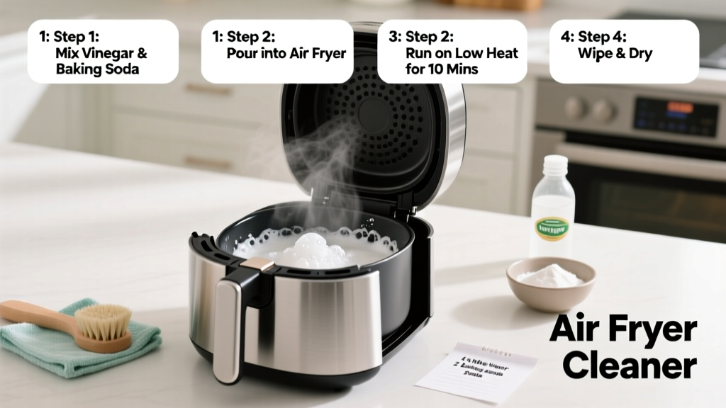 Air Fryer Cleaner Hack: Vinegar + Baking Soda Trick