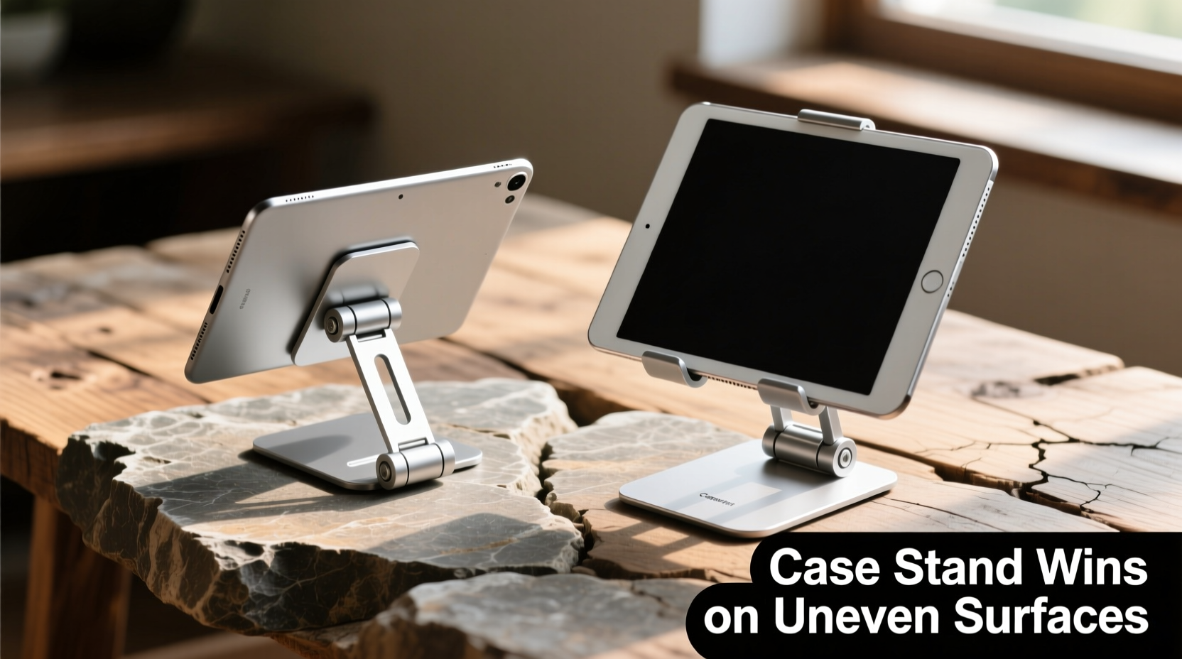 tablet kickstand vs case stand which holds position better on uneven surfaces