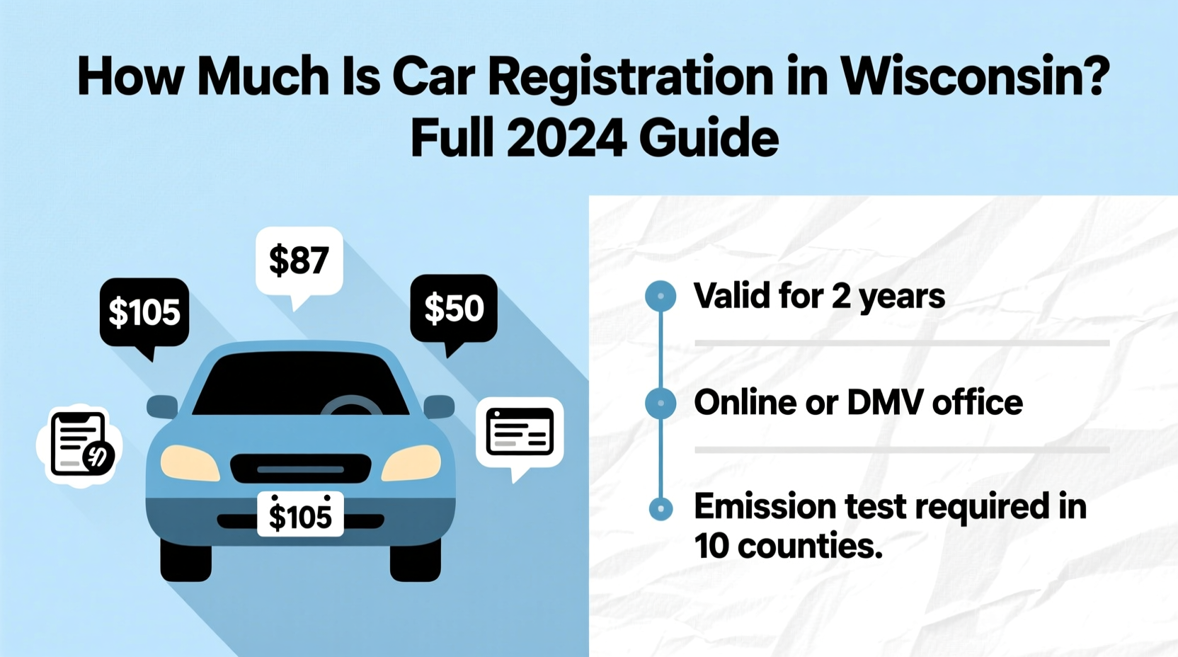 how much is car registration in wisconsin