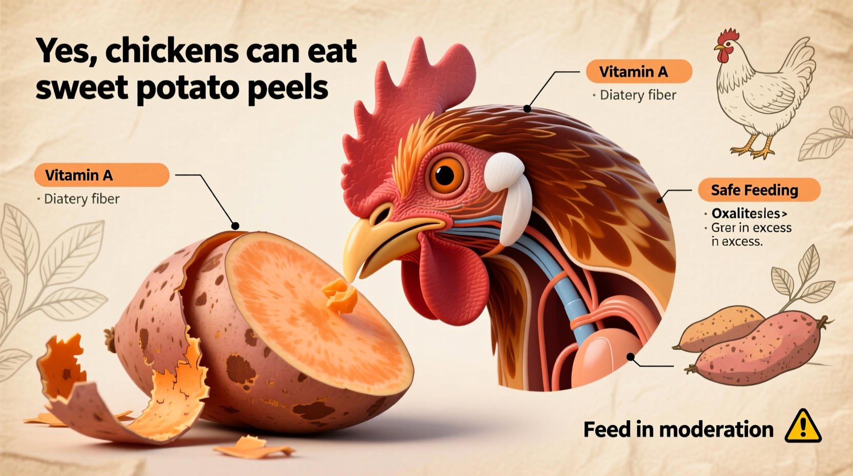 Can Chickens Eat Sweet Potato Peels? Safe Feeding Guide