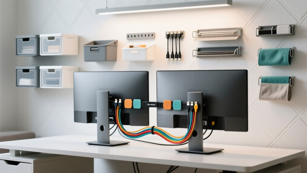 Home Office Cable Management for Dual-Monitor Setups: No-...