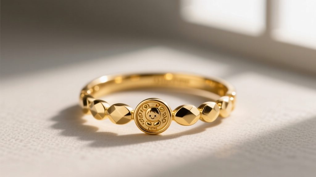 Close-up of a 14k gold children