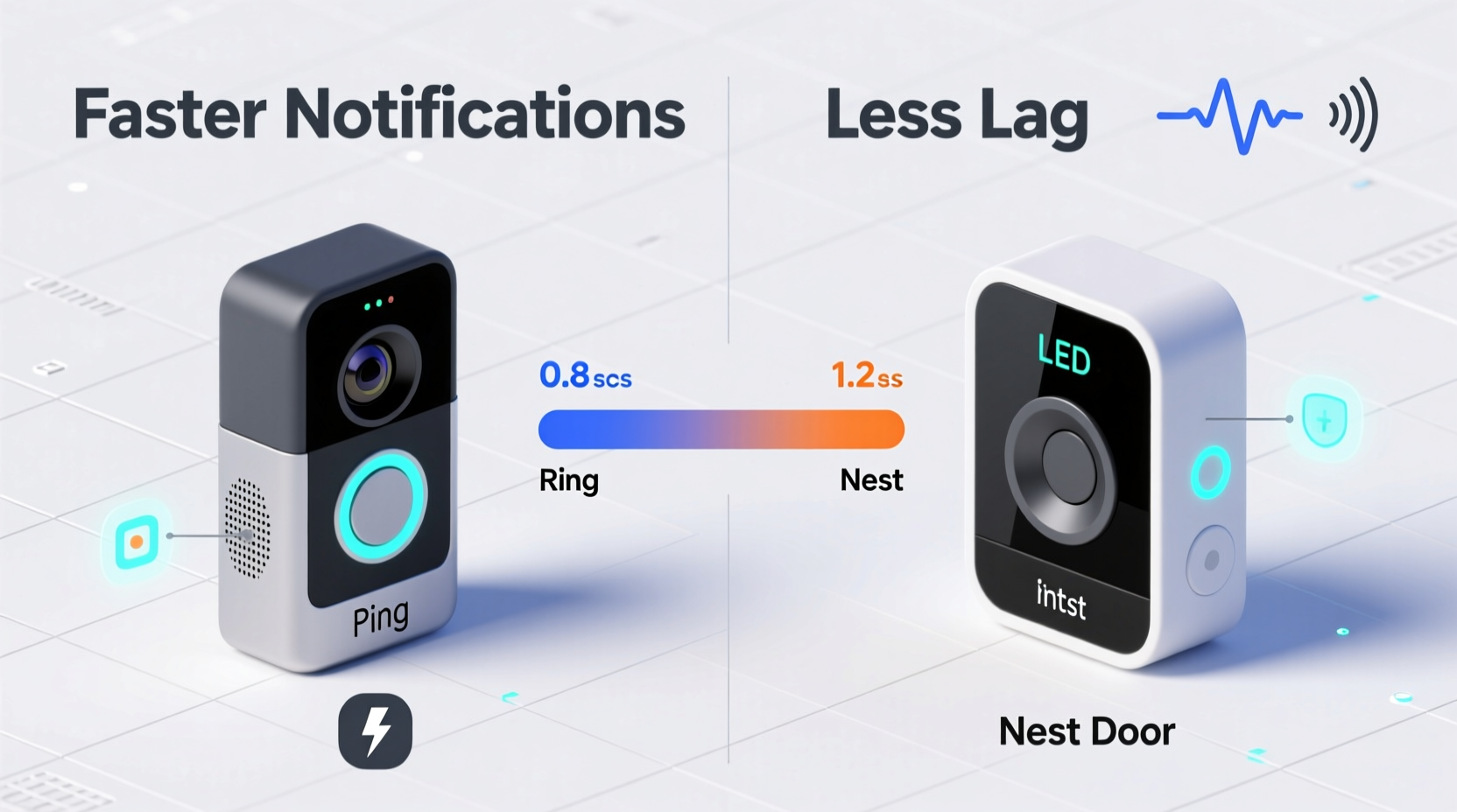 ring doorbell vs nest doorbell which one has faster notifications and less lag