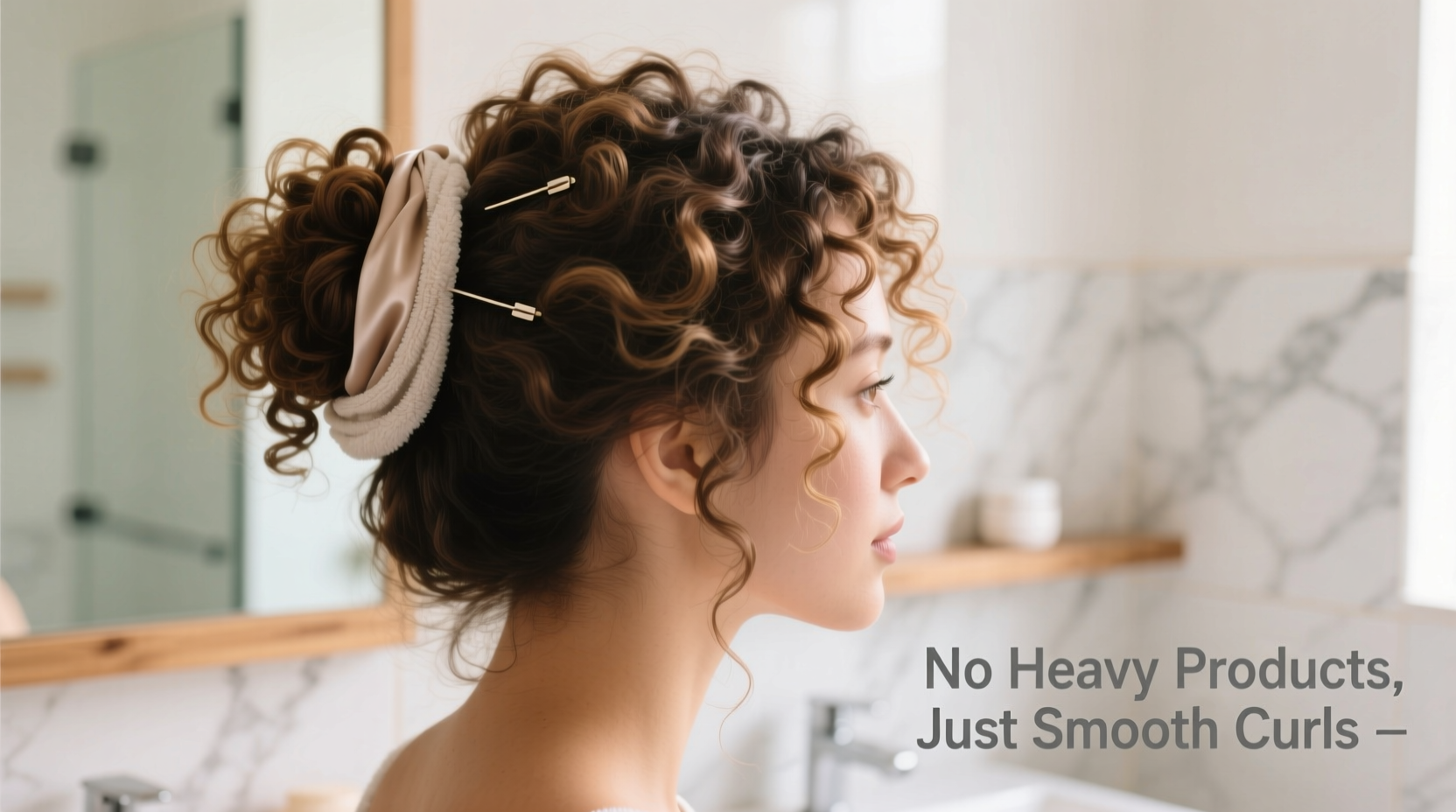 how to hide frizzy ends in curly hair without heavy products