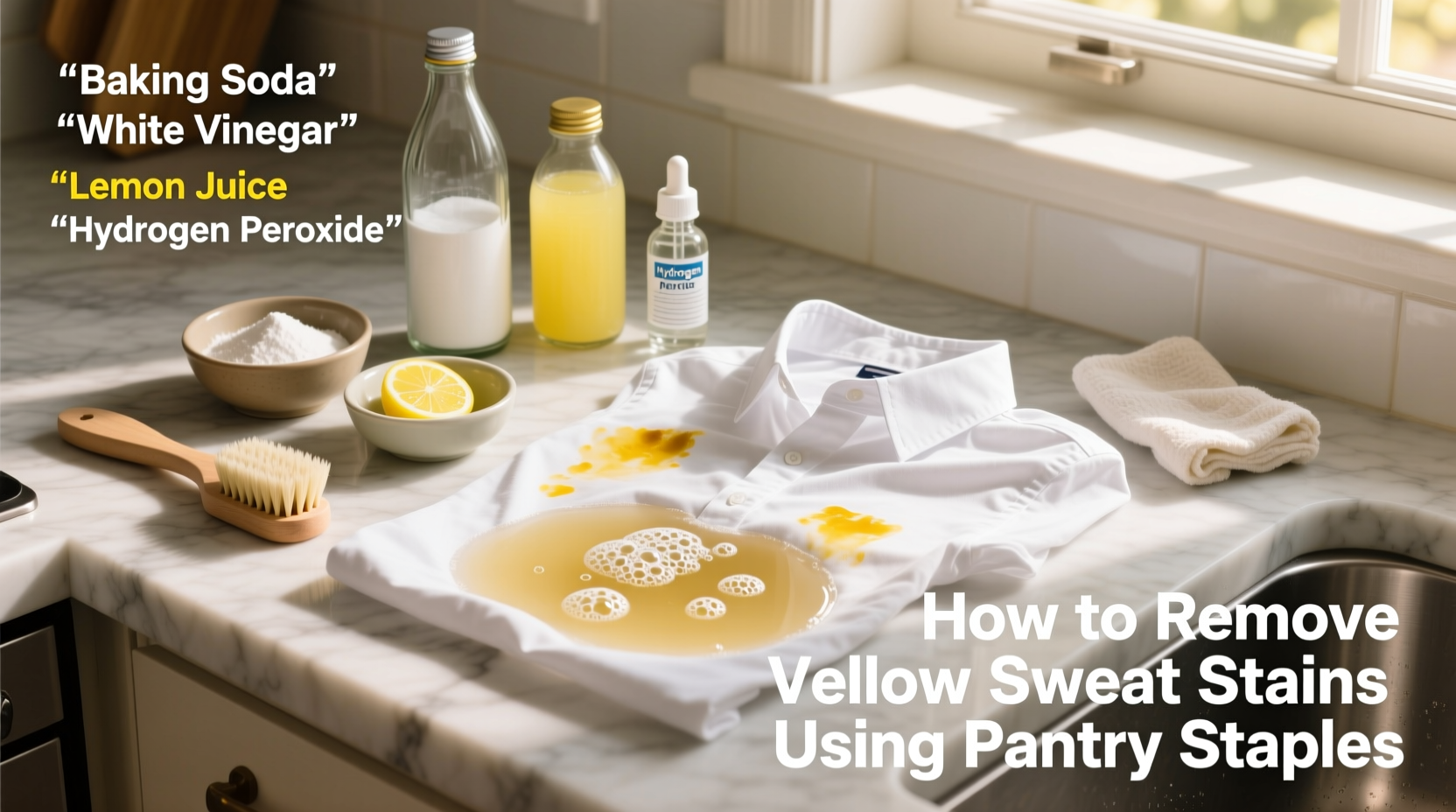 how to remove yellow sweat stains from white shirts using common pantry items