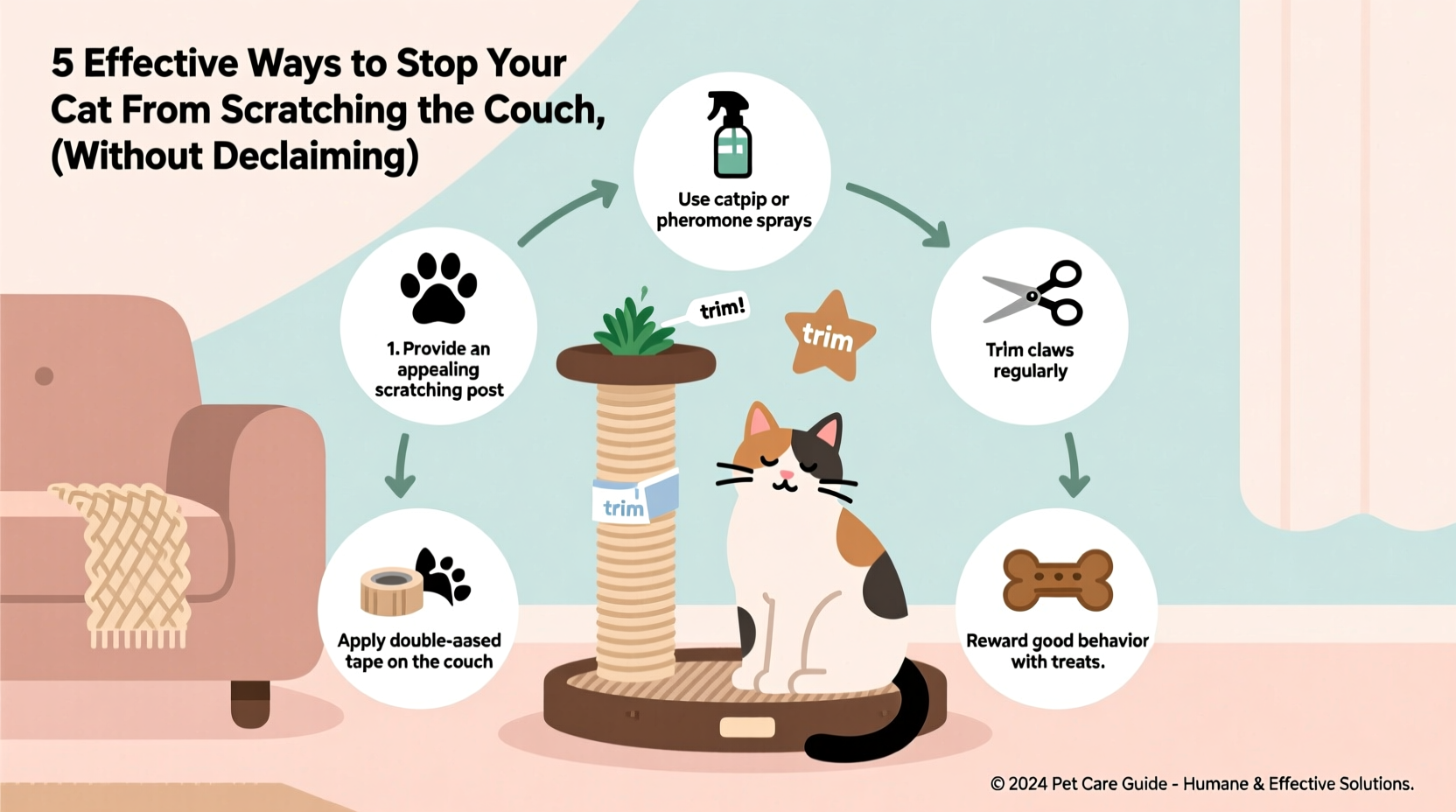 effective ways to stop your cat from scratching the couch without declawing