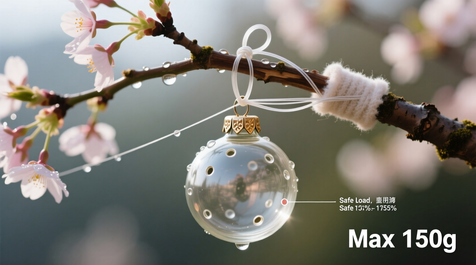 how to hang heavy glass ornaments on thin branch tips without snapping them or risking falls