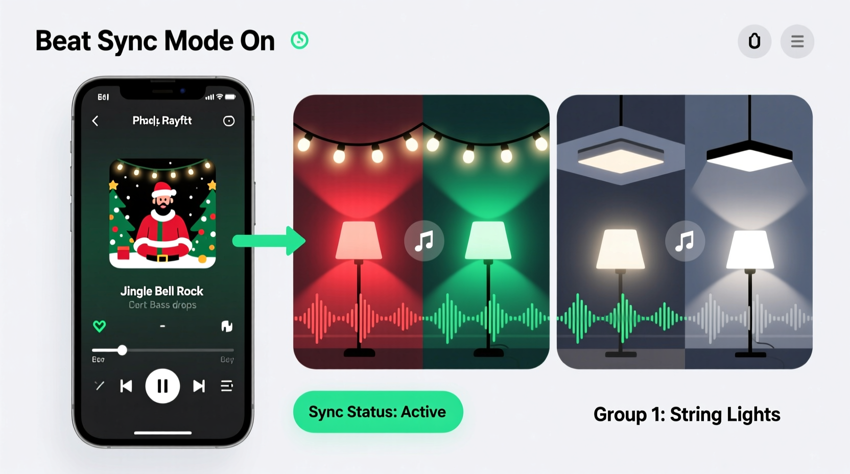 how to sync multiple sets of smart lights to one holiday playlist beat by beat